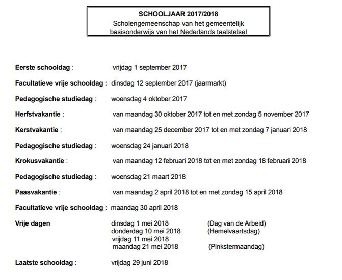 Jolly Verbinding verbroken Iedereen Agenda 2017-2018 - Welkom in onze school...